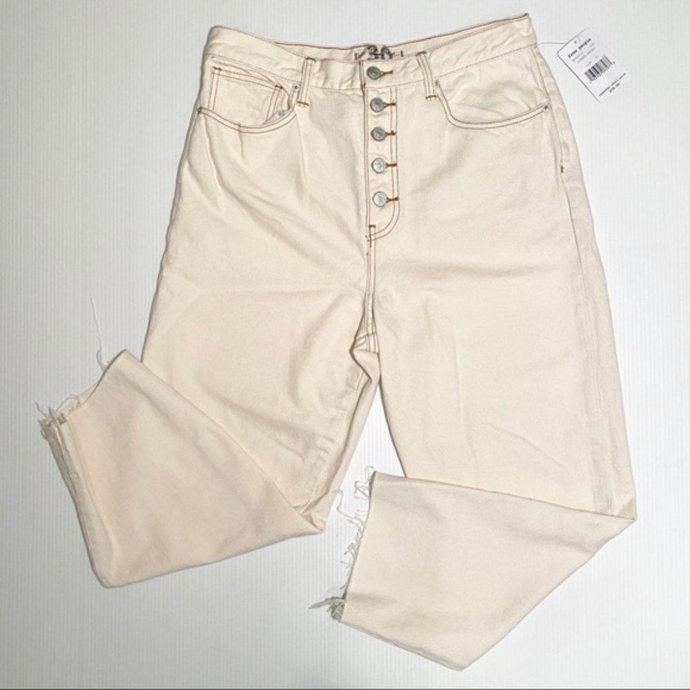 NWT Free People Ivory Barrel Jeans 28